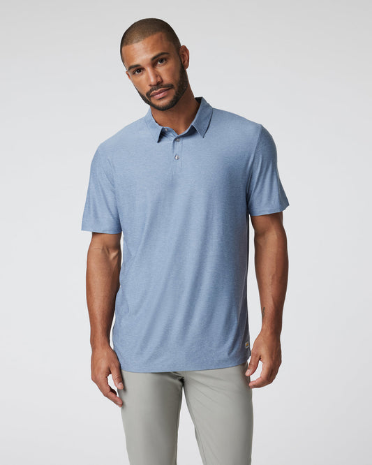 Strato Tech Polo Men's Chambray Heather Polo | Vuori onsale - US 2461