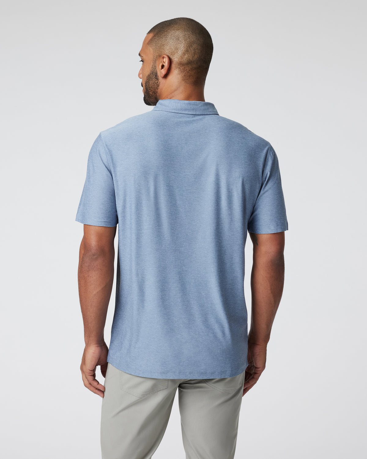 Strato Tech Polo Men's Chambray Heather Polo | Vuori onsale - US 2461