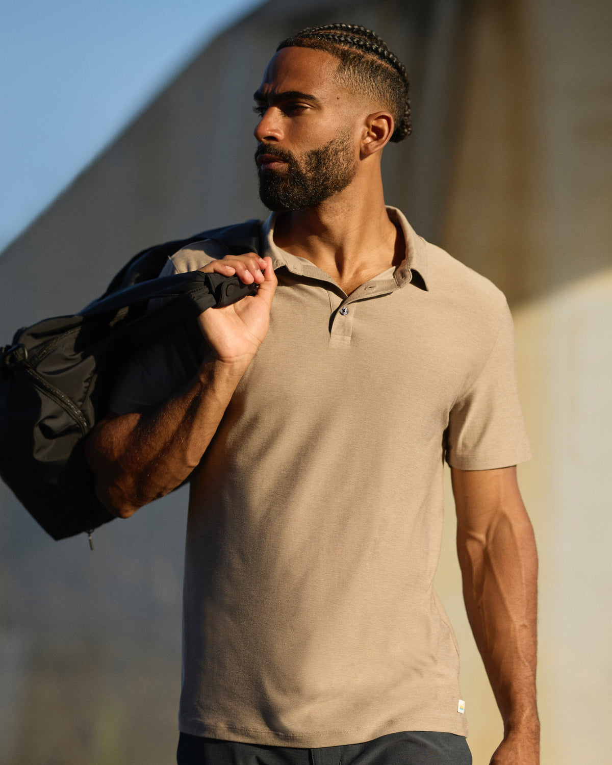 Strato Tech Polo Men's Mocha Heather Polo | Vuori for sale - US 8021