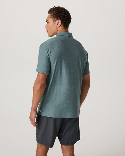 Strato Tech Polo Men's Bluegrass Heather Polo Shirt | Vuori online - US 8626