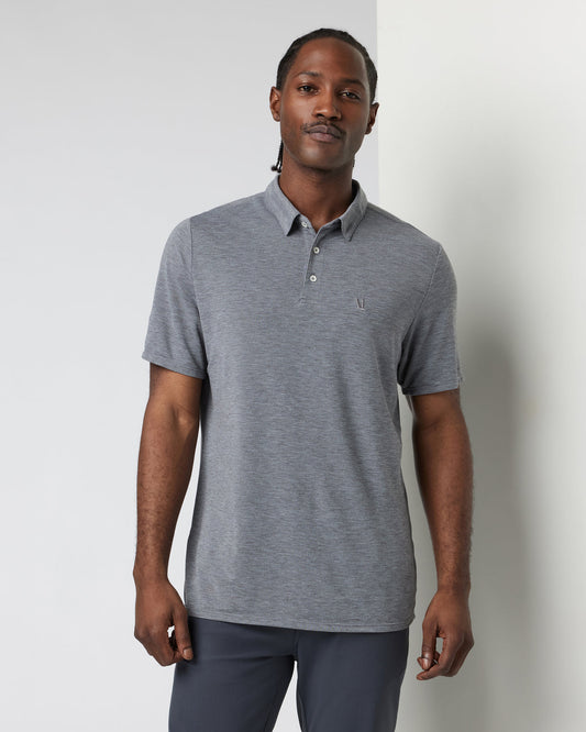 Knit Twill Polo Men's Heather Grey Golf Polo | Vuori outlet - US 1019