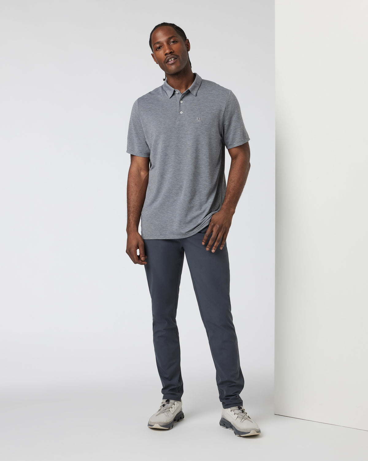 Knit Twill Polo Men's Heather Grey Golf Polo | Vuori outlet - US 1019