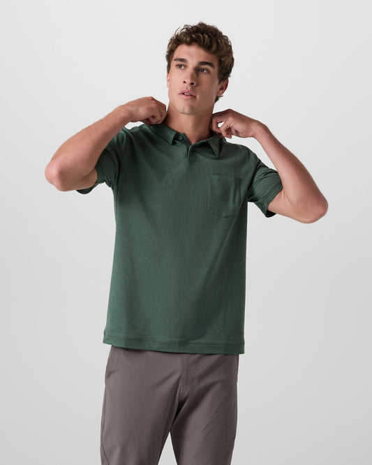 Short Sleeve Ponto Performance Polo Marsh Heather | Vuori for sale - US 9179