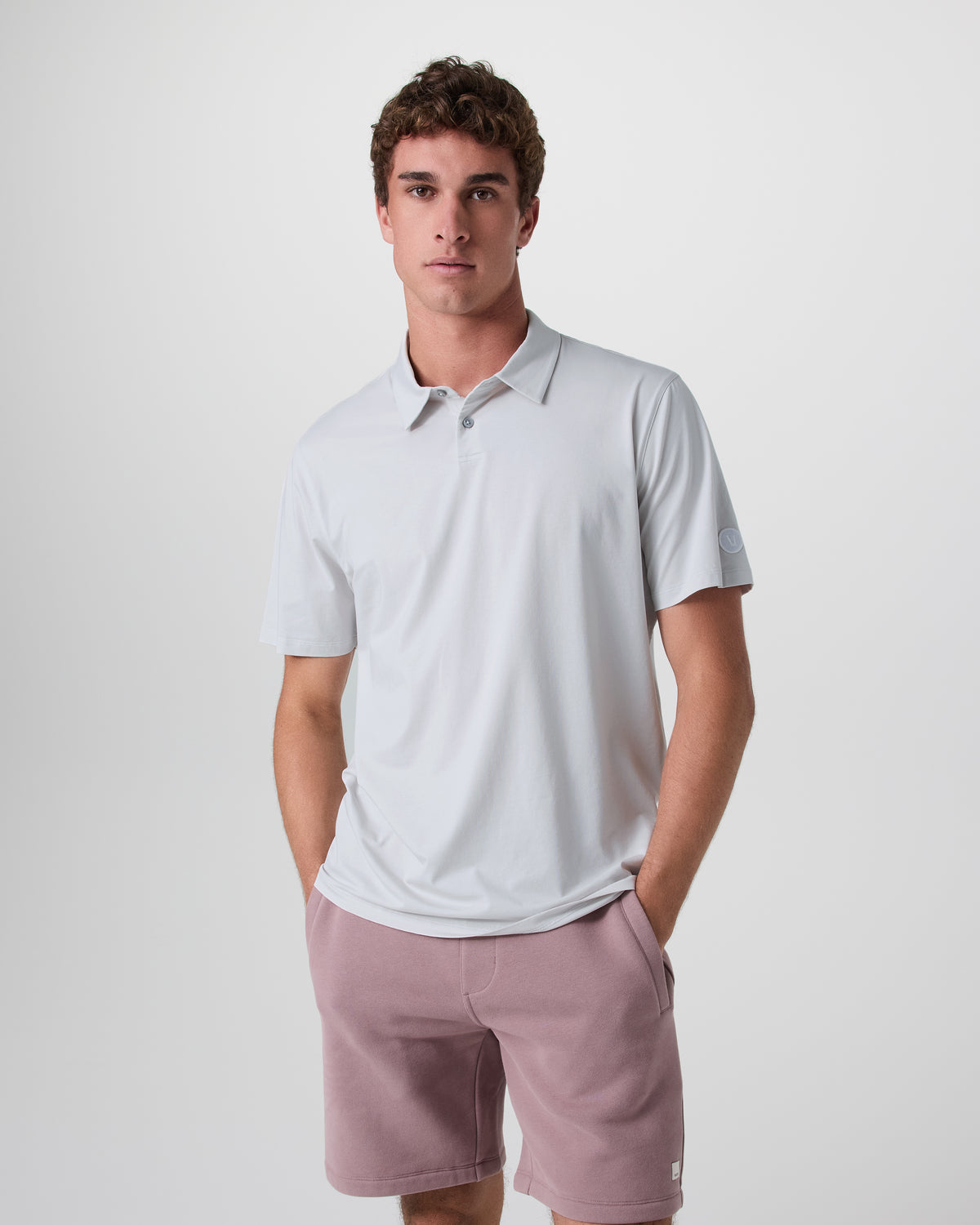 Short Sleeve Feather Polo Frost Grey | Vuori shop - US 2797