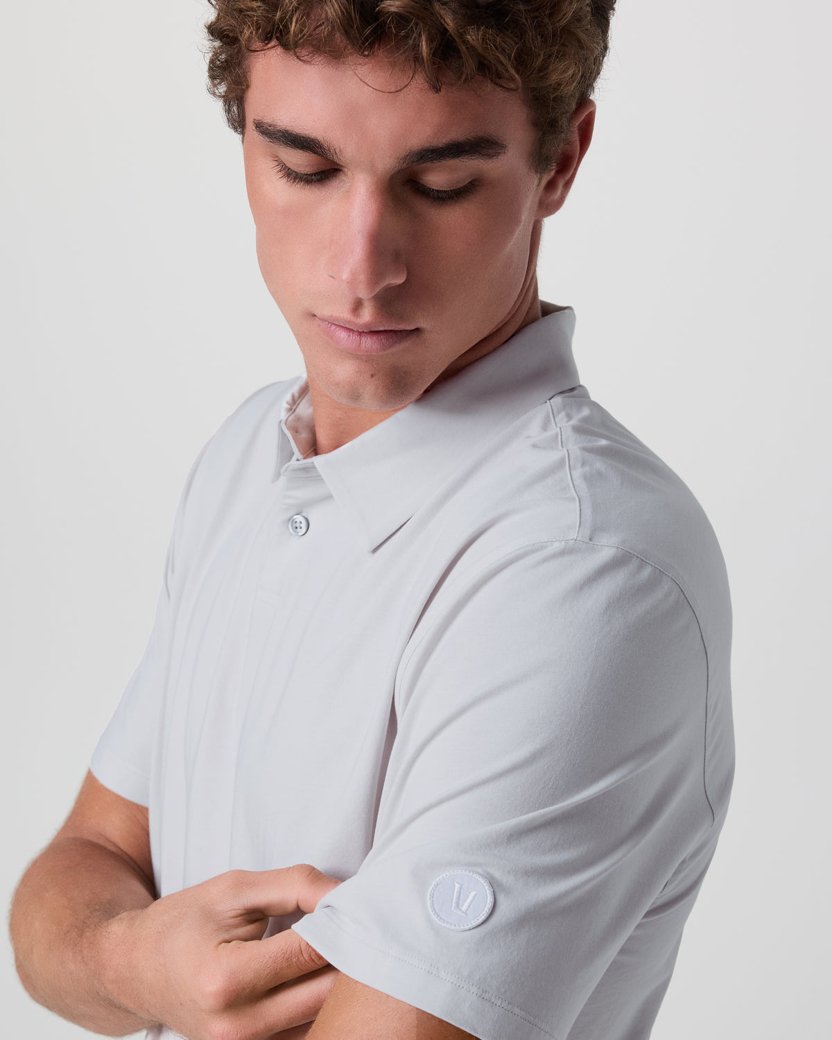 Short Sleeve Feather Polo Frost Grey | Vuori shop - US 2797