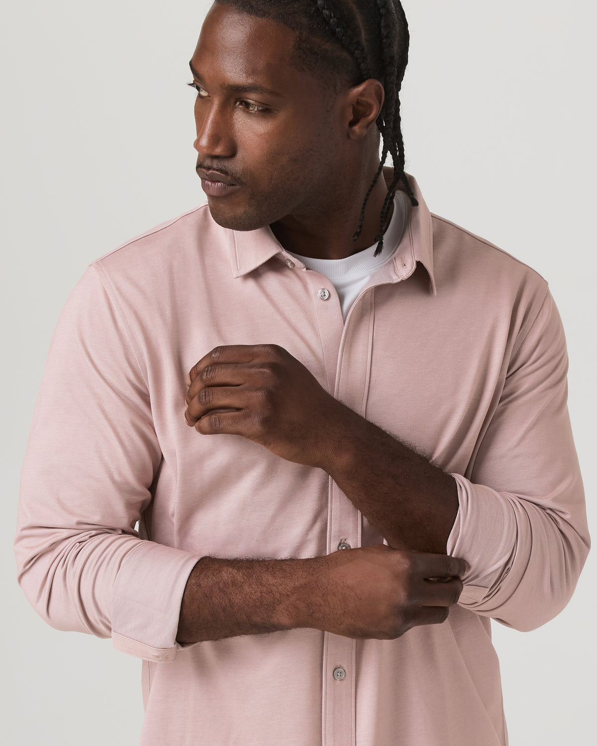 Long Sleeve Knit Oxford Button Down - Classic Fit Mauve | Vuori for sale - US 4311