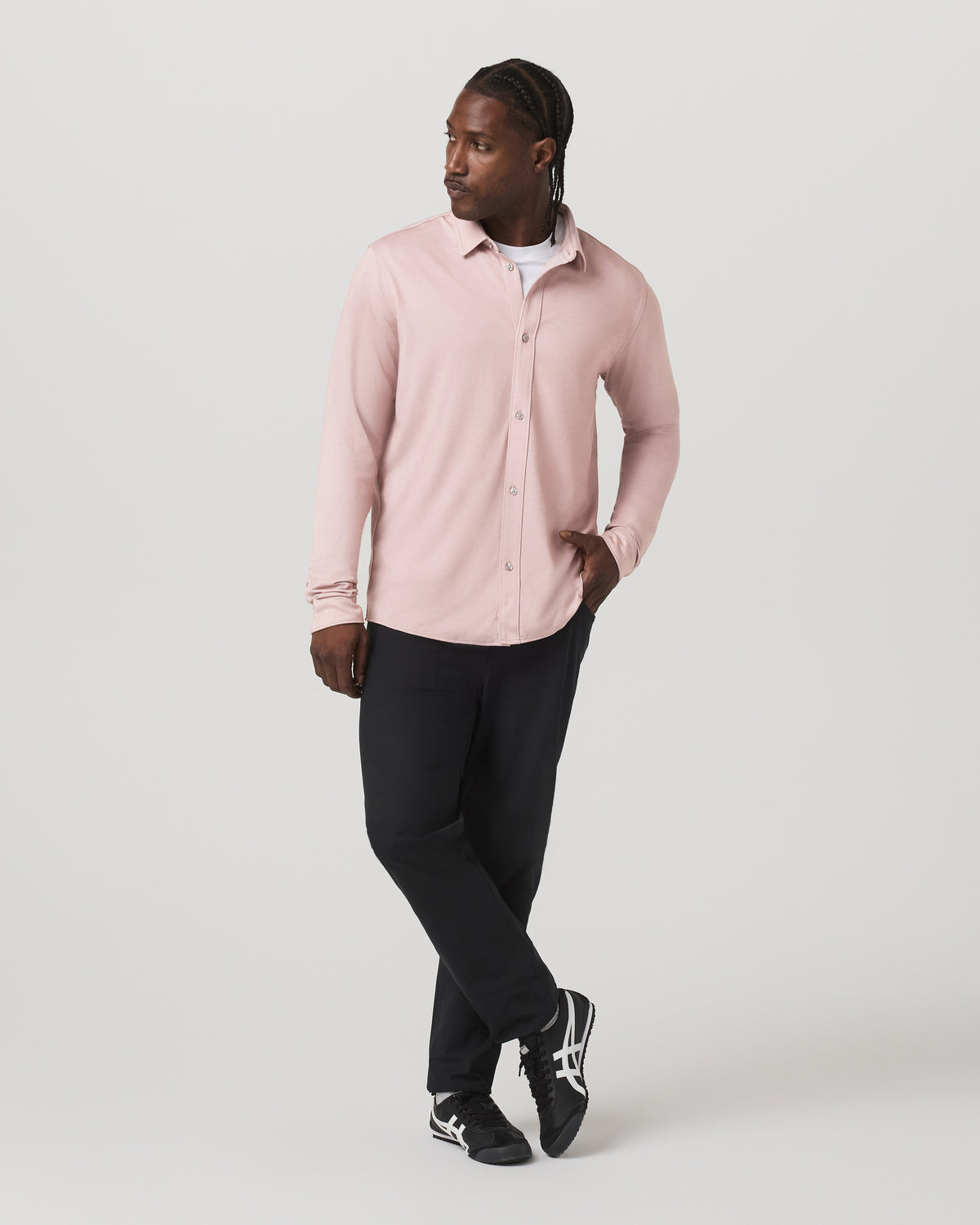 Long Sleeve Knit Oxford Button Down - Classic Fit Mauve | Vuori for sale - US 4311