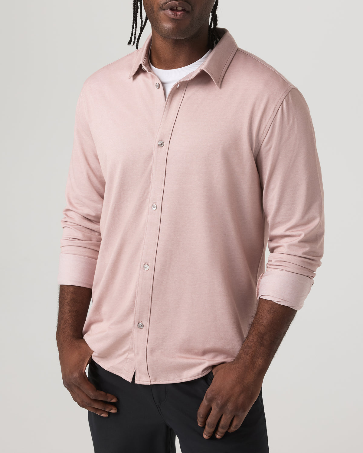 Long Sleeve Knit Oxford Button Down - Classic Fit Mauve | Vuori for sale - US 4311
