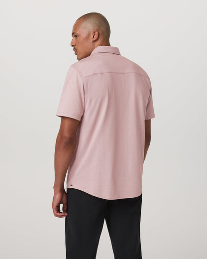 Short Sleeve Knit Oxford Button Down - Classic Fit Mauve | Vuori online - US 8153