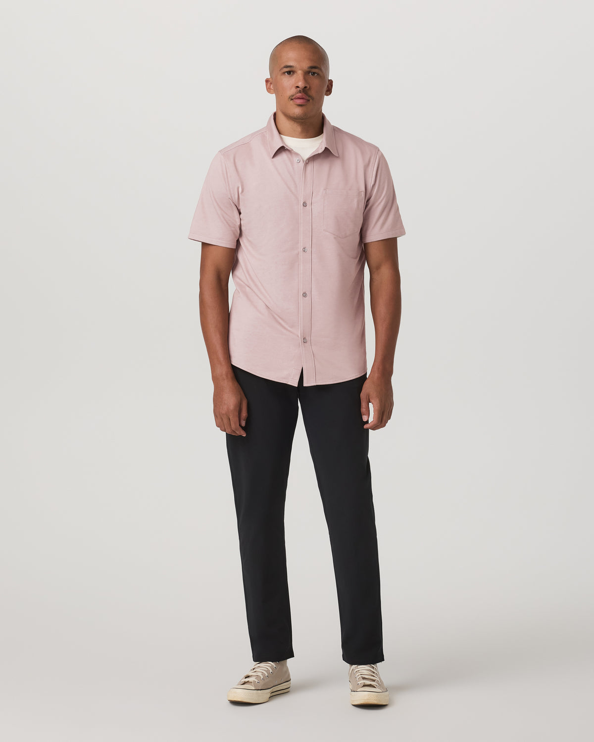 Short Sleeve Knit Oxford Button Down - Classic Fit Mauve | Vuori online - US 8153