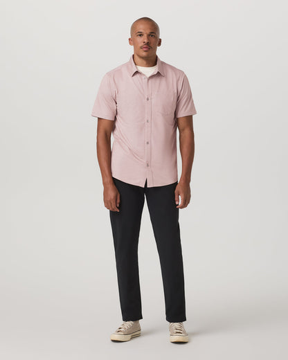 Short Sleeve Knit Oxford Button Down - Classic Fit Mauve | Vuori online - US 8153