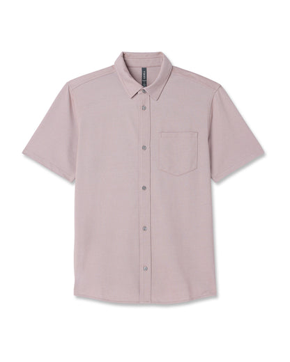 Short Sleeve Knit Oxford Button Down - Classic Fit Mauve | Vuori online - US 8153