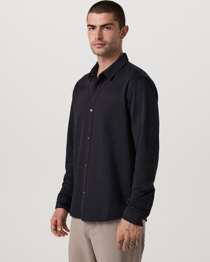 Long Sleeve Knit Oxford Button Down Men's Black Shirt | Vuori outlet - US 3772