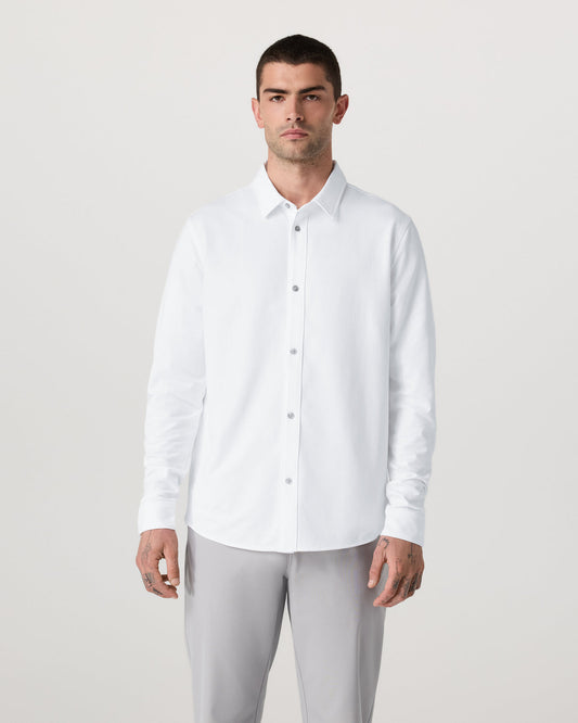 Long Sleeve Knit Oxford Button Down Men's White Shirt | Vuori shop - US 3751