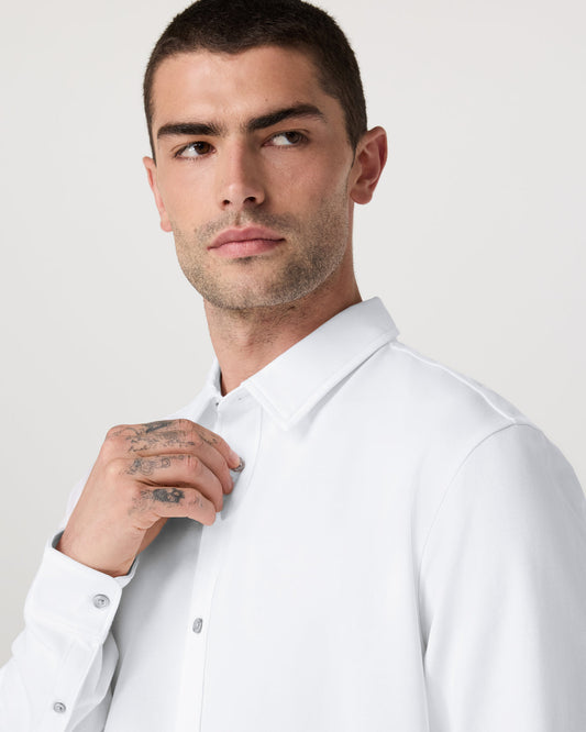 Long Sleeve Knit Oxford Button Down Men's White Shirt | Vuori shop - US 3751