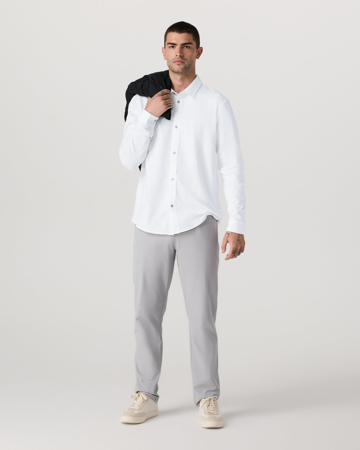 Long Sleeve Knit Oxford Button Down Men's White Shirt | Vuori shop - US 3751