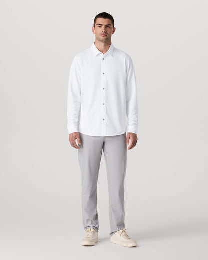 Long Sleeve Knit Oxford Button Down Men's White Shirt | Vuori shop - US 3751