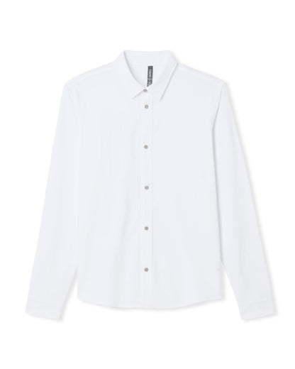Long Sleeve Knit Oxford Button Down Men's White Shirt | Vuori shop - US 3751