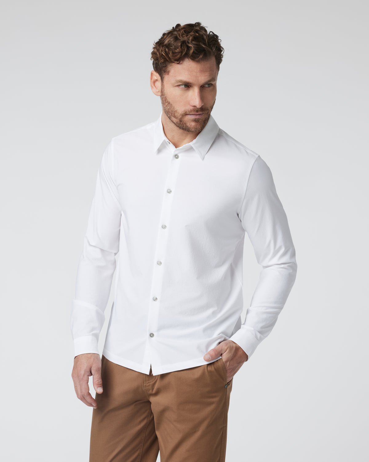 Long Sleeve Manhattan Button Down Men's White Shirt | Vuori sale - US 6545