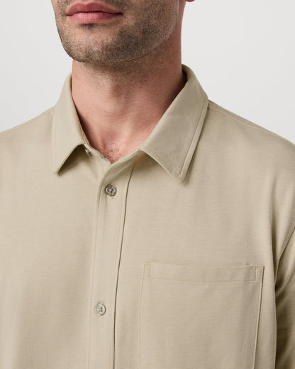 Short Sleeve Knit Oxford Button Down - Classic Fit Trench | Vuori online - US 2416