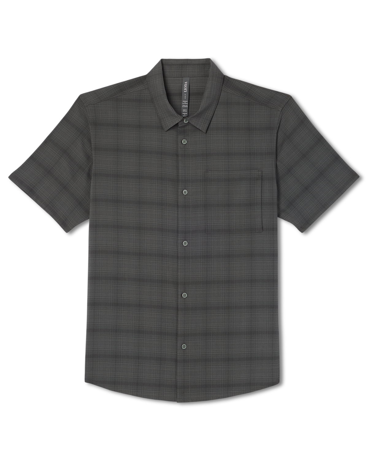 Men's Short Sleeve Plaid Button Down Shirt Dark Pewter | Vuori discount - US 6620