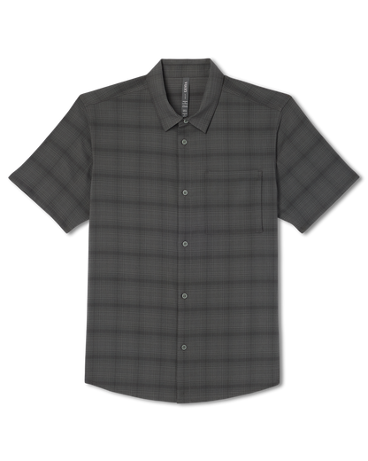 Men's Short Sleeve Plaid Button Down Shirt Dark Pewter | Vuori discount - US 6620