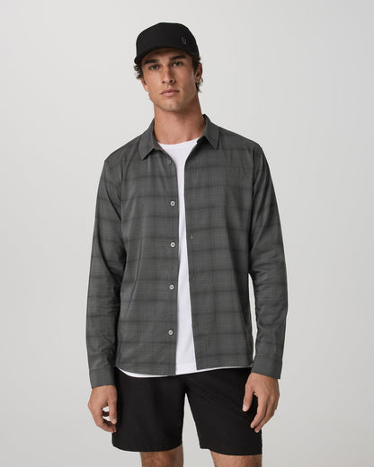 Men's Long Sleeve Plaid Button Down Shirt Dark Pewter | Vuori outlet - US 9705