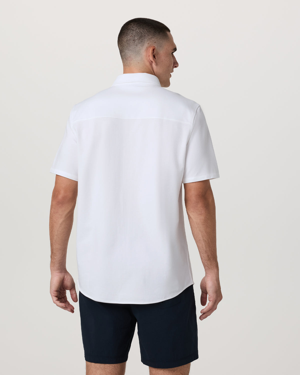 Short Sleeve Knit Oxford Button Down - Classic Fit White | Vuori sale - US 1755