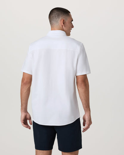 Short Sleeve Knit Oxford Button Down - Classic Fit White | Vuori sale - US 1755