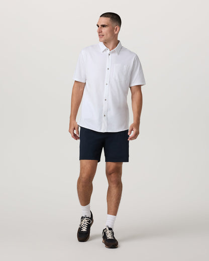 Short Sleeve Knit Oxford Button Down - Classic Fit White | Vuori sale - US 1755