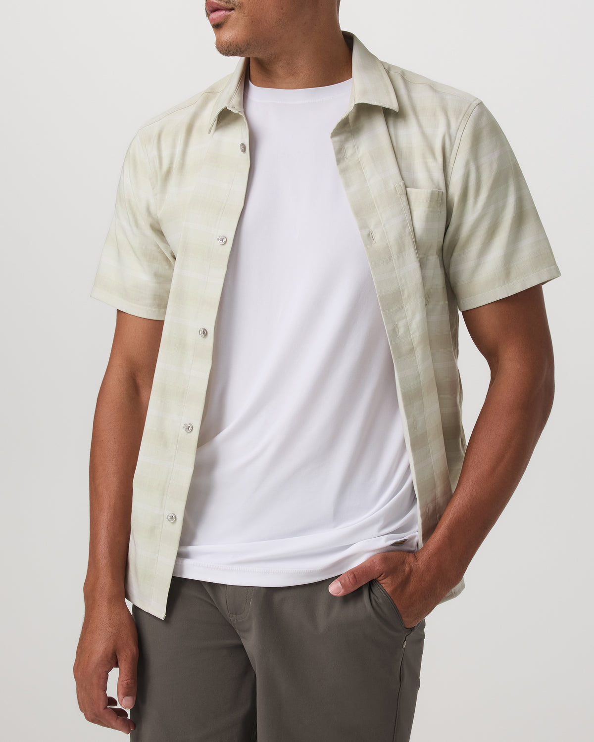 Men's Short Sleeve Plaid Button Down Shirt Sandalwood | Vuori onsale - US 1958