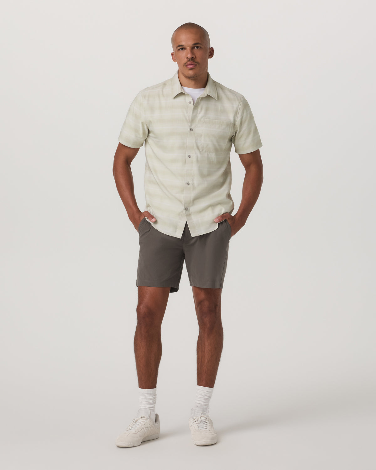 Men's Short Sleeve Plaid Button Down Shirt Sandalwood | Vuori onsale - US 1958