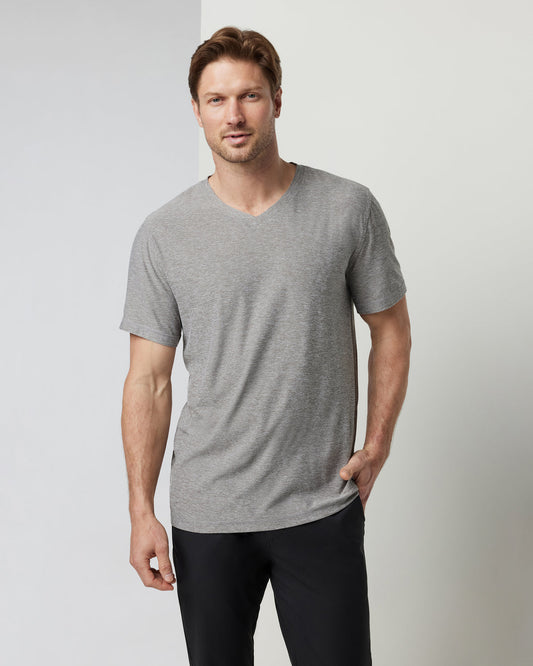 Strato Tech V-Neck Men's Heather Grey Shirt | Vuori discount - US 7736
