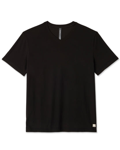 Strato Tech V-Neck Tee Black Workout Shirt | Vuori shop - US 8739