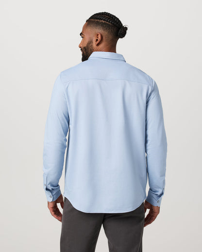 Men's Long Sleeve Knit Oxford Button Down Blue Dusk | Vuori onsale - US 2149