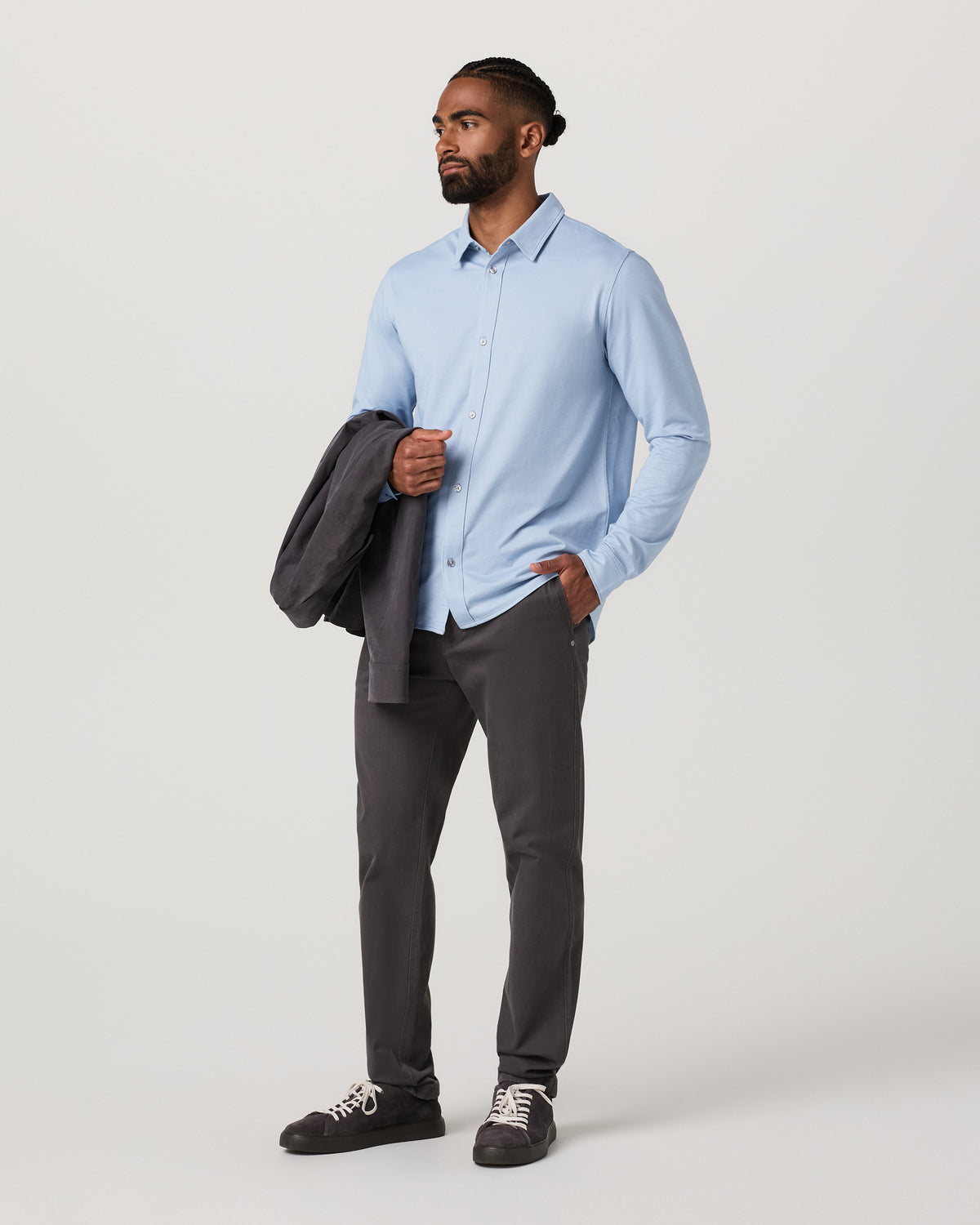 Men's Long Sleeve Knit Oxford Button Down Blue Dusk | Vuori onsale - US 2149