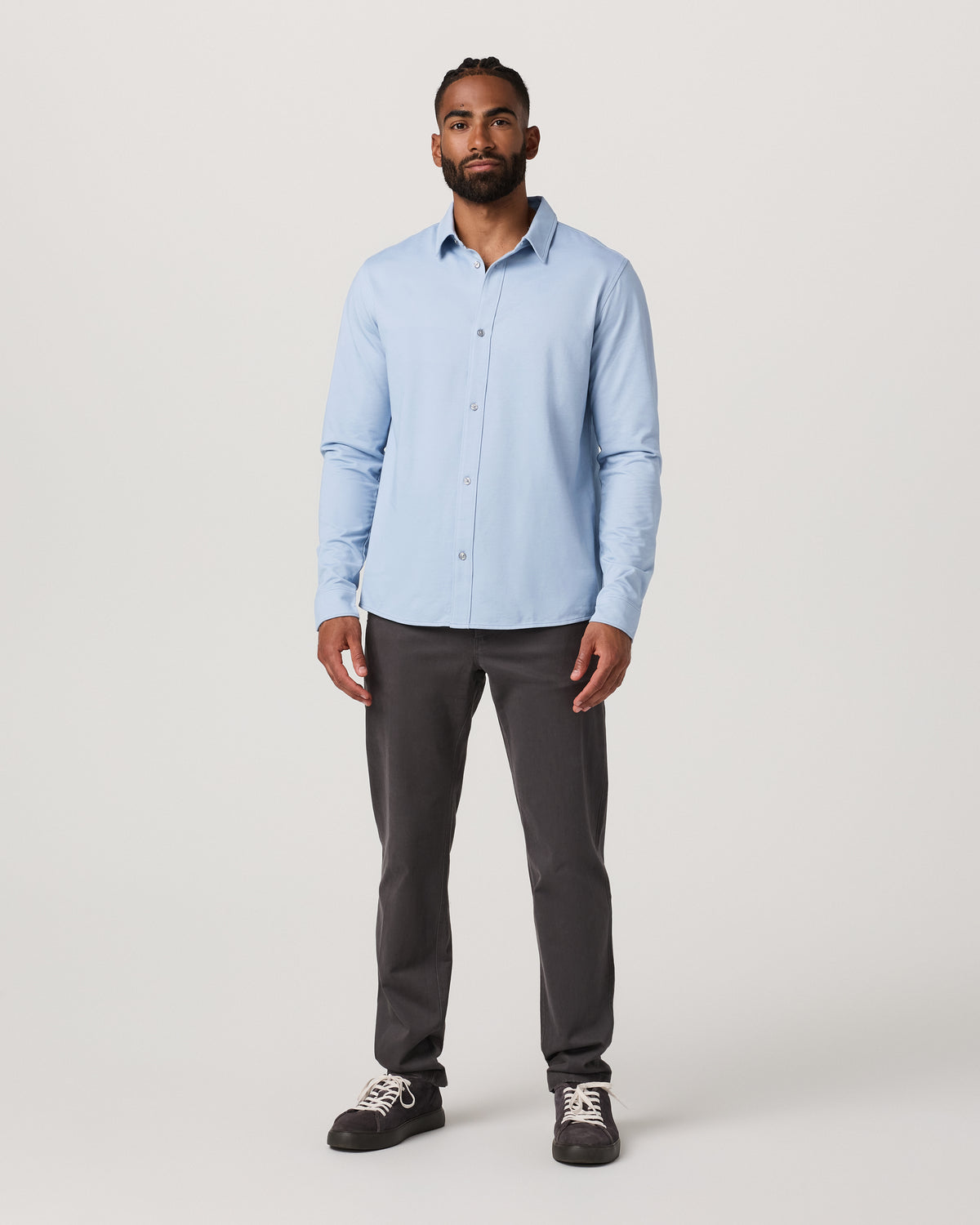 Men's Long Sleeve Knit Oxford Button Down Blue Dusk | Vuori onsale - US 2149