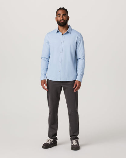 Men's Long Sleeve Knit Oxford Button Down Blue Dusk | Vuori onsale - US 2149