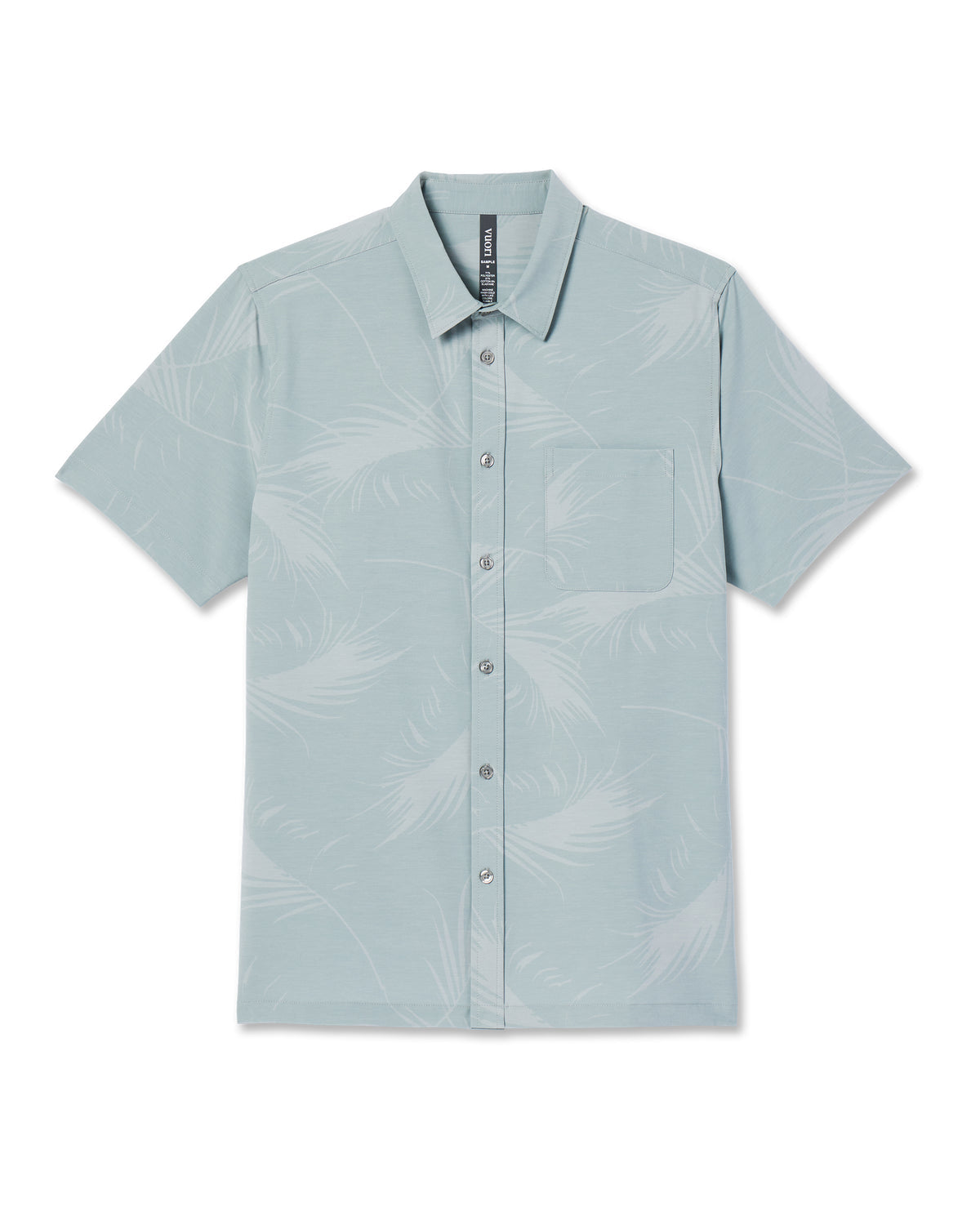 Short-Sleeve Bridge Button Down Chalk Blue Falling Fronds | Vuori online - US 1780