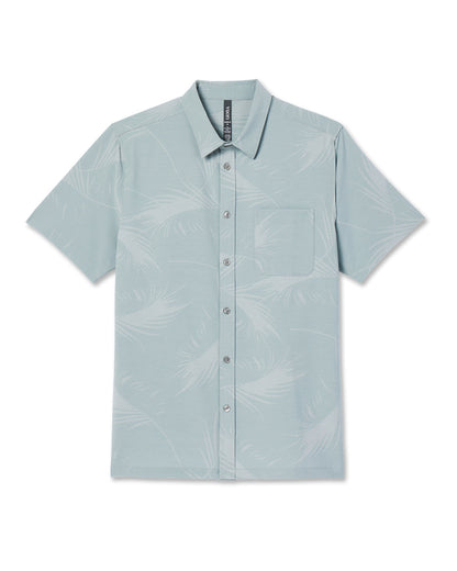 Short-Sleeve Bridge Button Down Chalk Blue Falling Fronds | Vuori online - US 1780