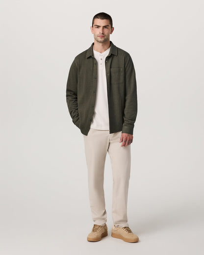 Jeffreys Overshirt Men's Olive Heather Button-Up Shirt | Vuori discount - US 8513