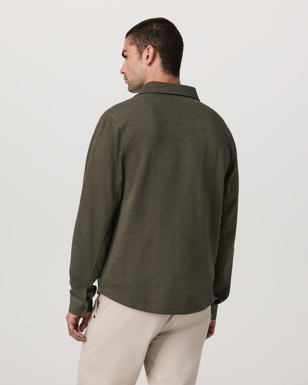 Jeffreys Overshirt Men's Olive Heather Button-Up Shirt | Vuori discount - US 8513