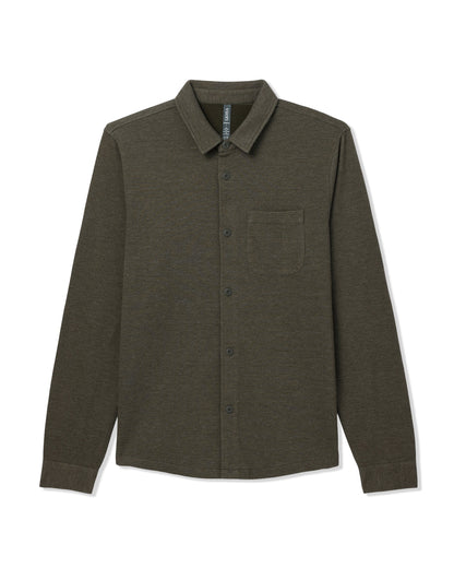 Jeffreys Overshirt Men's Olive Heather Button-Up Shirt | Vuori discount - US 8513