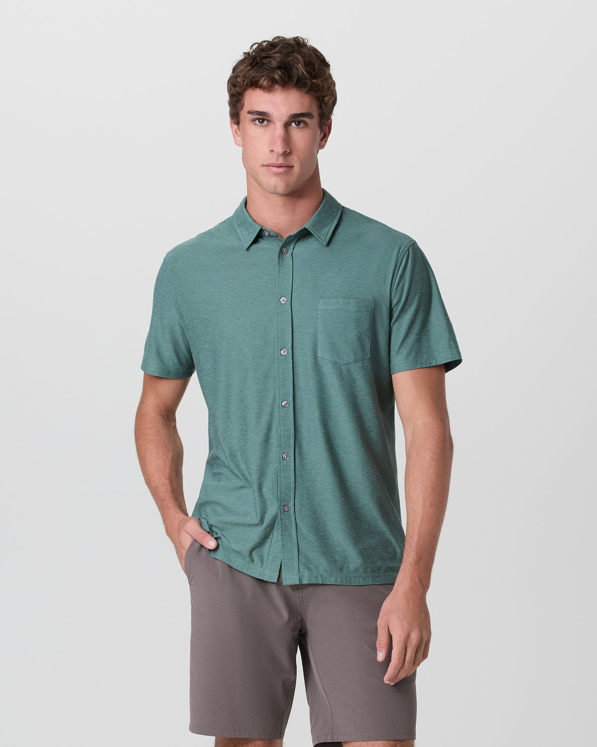 Short Sleeve Strato Button Down Bluegrass Heather | Vuori outlet - US 5530