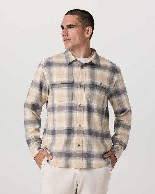 Long Sleeve Flannel Button Down Men's Cavern Grey Shirt | Vuori shop - US 8518