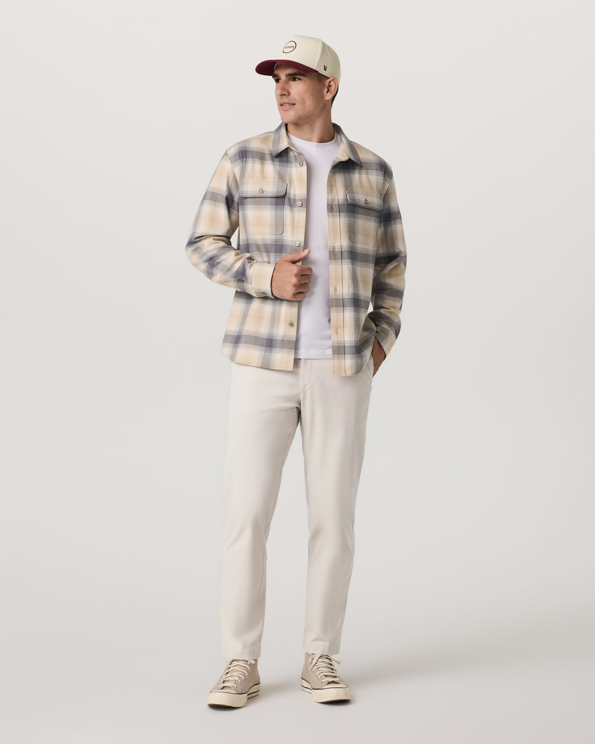 Long Sleeve Flannel Button Down Men's Cavern Grey Shirt | Vuori shop - US 8518