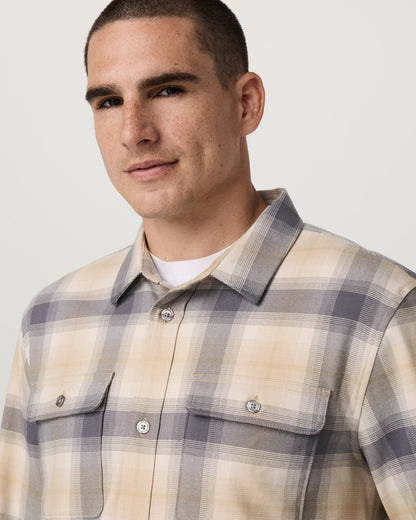 Long Sleeve Flannel Button Down Men's Cavern Grey Shirt | Vuori shop - US 8518