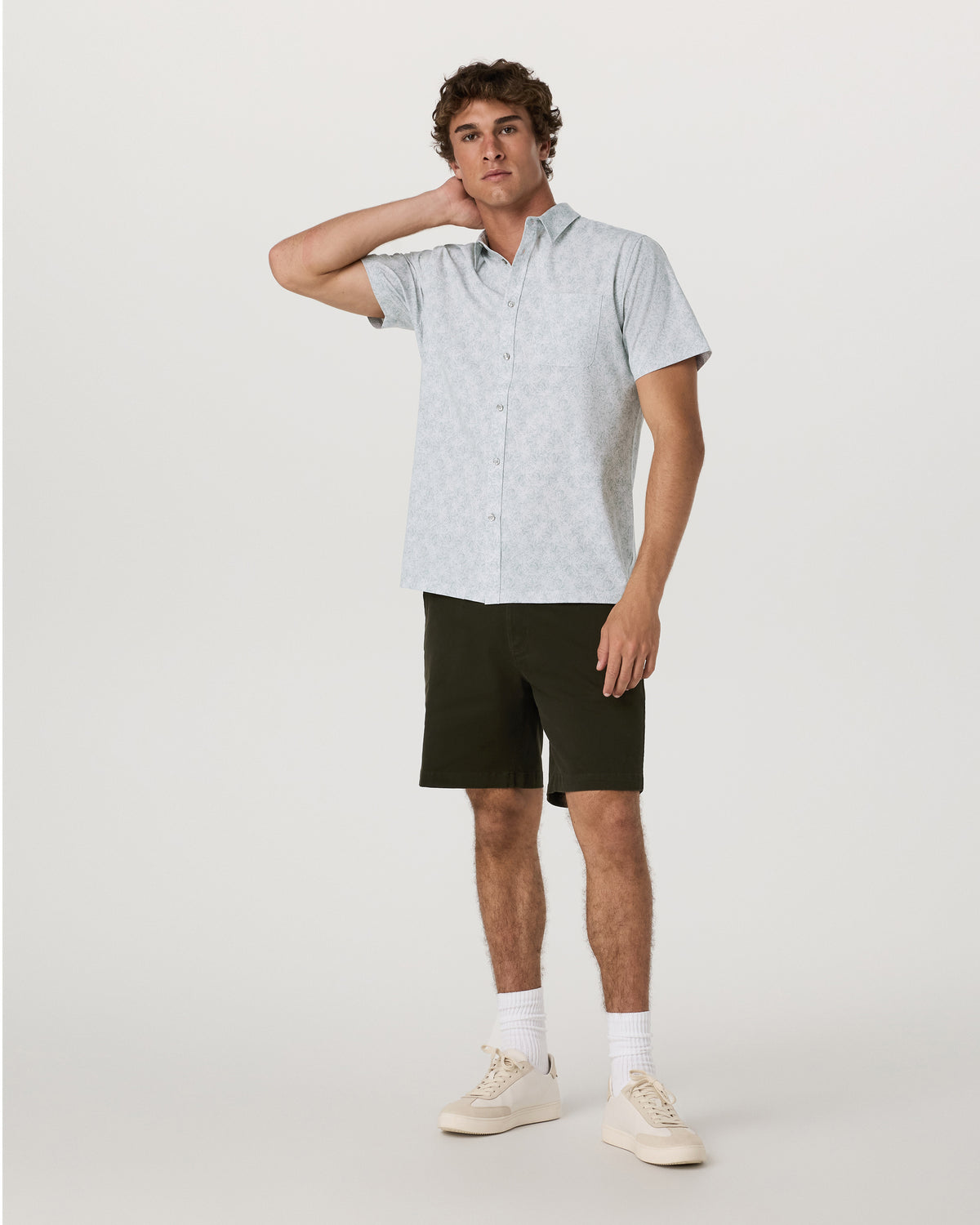 Short Sleeve Bridge Button Down Men's Frost Grey Shirt | Vuori sale - US 6641