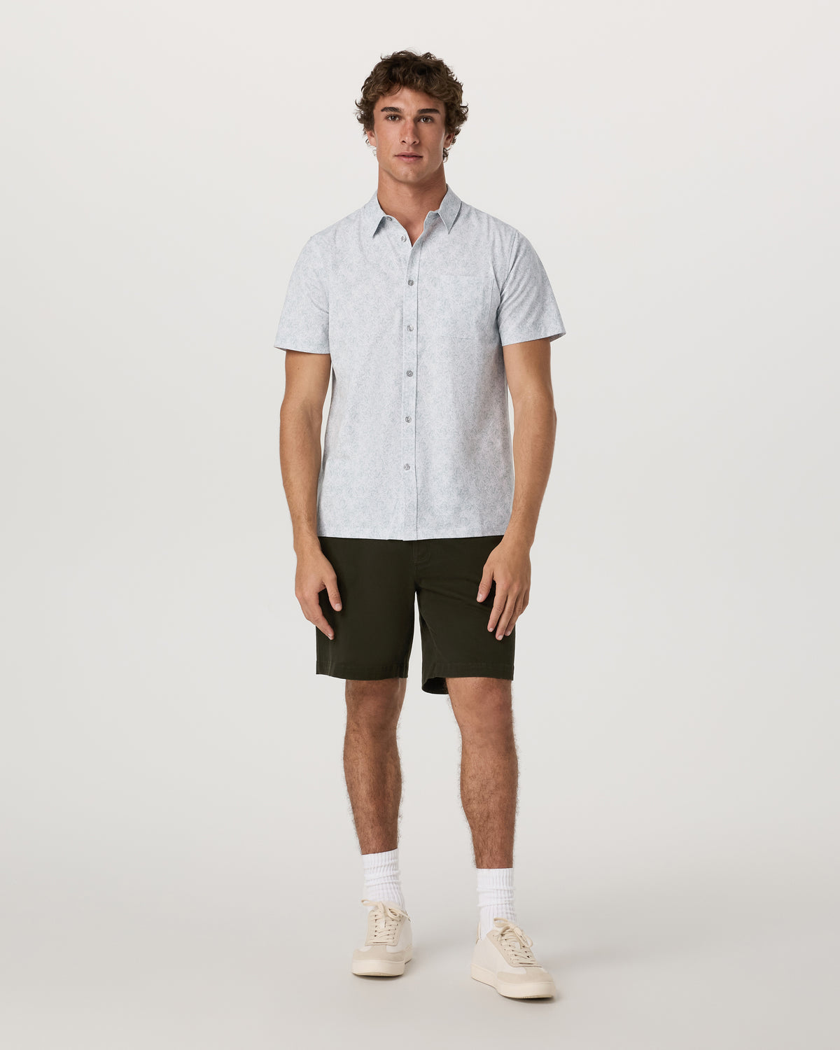 Short Sleeve Bridge Button Down Men's Frost Grey Shirt | Vuori sale - US 6641