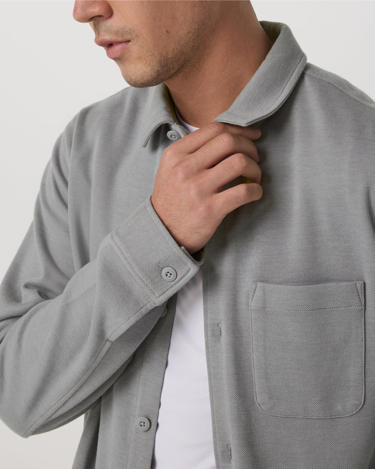 Jeffreys Overshirt Men's Grey Button-Up Shirt | Vuori onsale - US 5374